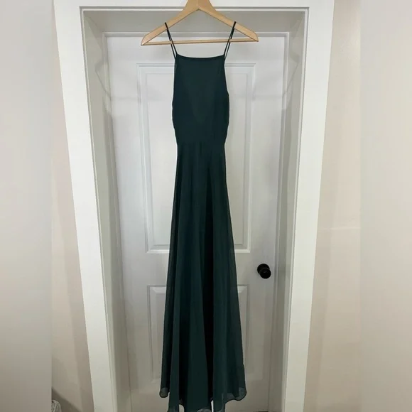 SOLD Lulus Mythical Kind of Love Dark Green Maxi Dress Size Small - Picture 3 of 6